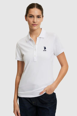 Kad_n Beyaz Polo Yaka Basic Ti__rt