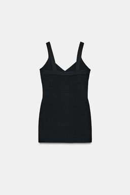 VESTIDO MINI STRETCH BANDAS / Negro - Zara фото 5