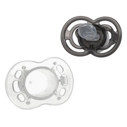 Соска - пустышка силиконовая ортодонтическая M&B «Слоник», от 0 мес., с колпачком, черный