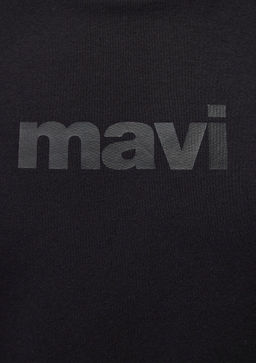 Mavi Bask?l? Kapusonlu Siyah Sweatshirt  фото 8