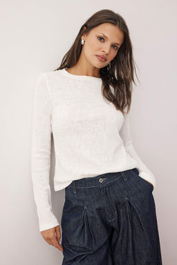 Wardrobe Essentials  Antrasit Triko Gorunumlu Orme Bluz | TWOAW26BZ00150 - Trendyolmilla фото 6