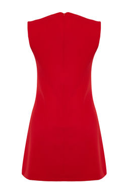 TRENDYOLMILLA Siyah Duz Kesim Dugme Detayl? Mini Dokuma Elbise TWOSS24EL00704  фото 8