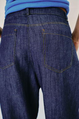 PANTAL?N PLIEGUES CON LINO / ?ndigo - Zara фото 6