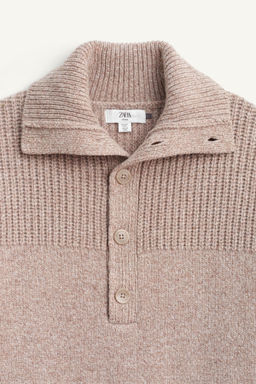 LIMITED EDITION WOOL BUTTONED COLLAR SWEATER - Zara фото 8