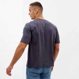 Футболка мужская из органического хлопка MINAKU OVERSIZE FIT: цвет графит, р-р 50