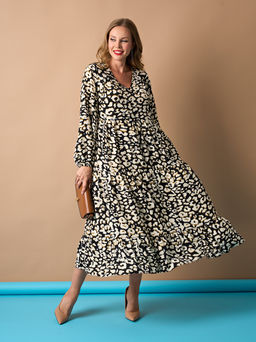 Платье 0060-23а черный с коричневым - Aquarell фото 4