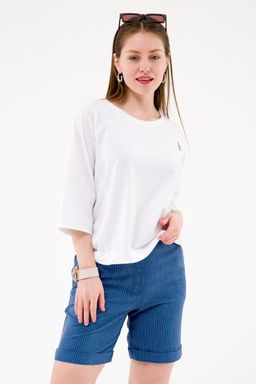 Шорты прямые с манжетами джинсовый - Odis фото 5