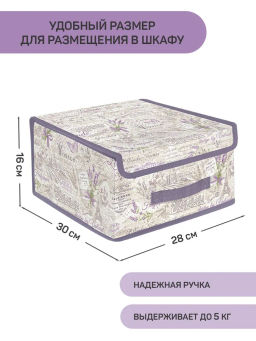 Короб стеллажный с крышкой, малый, 28*30*16 см Valiant  фото 52