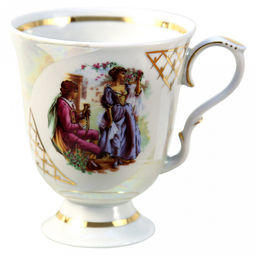 Бокал фарфоровый "Любовные истории" 600мл, д11см, h13см, форма "Классическая" (Россия)