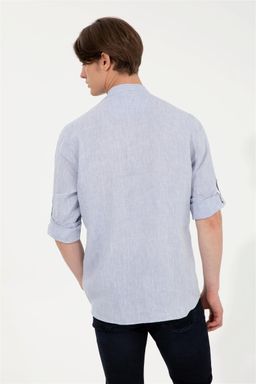 Мужская голубая рубашка с длинным рукавом - U.s. polo assn фото 5