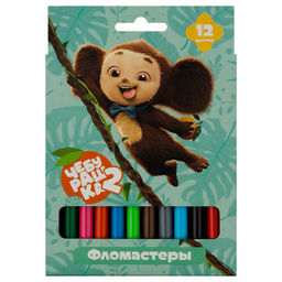 Фломастеры Мульти-Пульти "Чебурашка -2" 12цв. (ФЛЧБ_62526) смываемые, карт.уп.