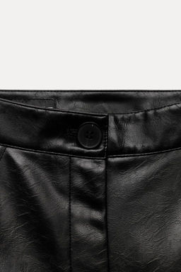 LEATHER EFFECT HIGH-WAIST BERMUDA SHORTS - Zara фото 7