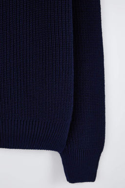 Lacivert Regular V Yaka Fermuarl? Duz H?rka TMNAW26HI00005 - Trendyolmilla фото 3