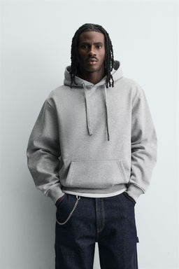 SUDADERA CAPUCHA HEAVYWEIGHT B?SICA / Gris vigor? - Zara фото 2