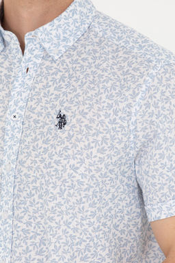 U. S. Polo Assn Мужская синяя рубашка с коротким рукавом - U.s. polo assn фото 7