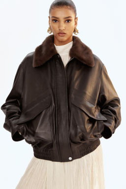 Cazadora oversize de piel - H&m фото 5