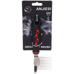 Расческа для удаления колтунов "ПРОФФ - МОЙ БРО", прорезиненная ручка, цвет красный/черный, 6*20см