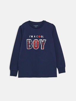 Bisiklet Yaka Bask?l? Uzun Kollu Erkek ?ocuk Pijama Tak?m - Waikiki фото 2