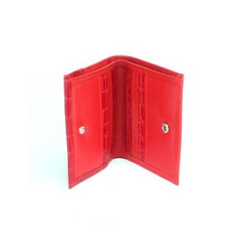 Портмоне женское Croco-ПР-915 натуральная кожа 1 отд, 9 карм, красный крок/алый орфей (203/206) 246901  фото 3