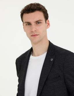 Antrasit Ex. Slim Fit Y_n Kar___ml_ Tak_m Elbise