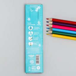 Цветные карандаши, 6 цветов, шестигранные, Холодное сердце