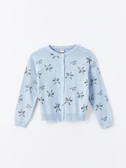 Bisiklet Yaka Desenli Uzun Kollu K?z ?ocuk Triko H?rka