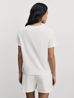 Хлопковая футболка прямого кроя / Zarina фото 5