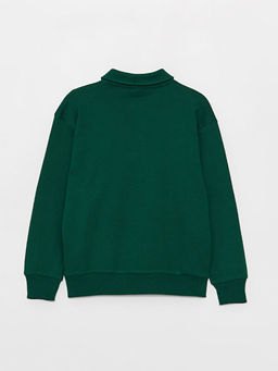 Rahat Kal?p Polo Yaka Bask?l? Erkek ?ocuk Sweatshirt - Waikiki фото 2