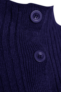 Lacivert Crop Yumusak Dokulu Dik Yaka Triko H?rka TWOAW22HI0174