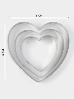 Формы для печенья Доляна «Сердечко», набор 3 шт, нержавеющая сталь, серебристые