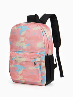 Рюкзак школьный на молнии, с карманами, с принтом, размер 30?13?42 см, тёмно-синий/чёрный