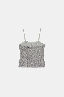 TOP BRILLOS ZW COLLECTION / Azul / Gris