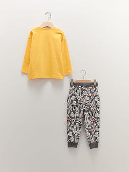 Bisiklet Yaka Uzun Kollu Looney Tunes Pamuklu Erkek Bebek Ti??rt ve Jogger Pantolon 2li Tak?m - Waikiki фото 2