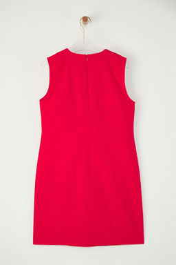 Trendyolmilla K?rm?z? Keten Kar?s?ml? A Kesim Mini Dokuma Elbise TWOSS25EL00645  фото 7