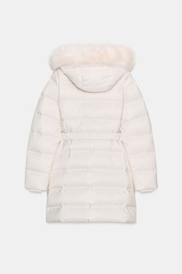 WATER-REPELLENT WINDPROOF HOODED DOWN PUFFER JACKET