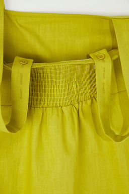 Trendyolmilla Yag Yesili Keten Kar?s?ml? A Kesim Gipeli Ask?lar? Ayarlanabilir Mini Dokuma Elbise TWOSS25EL00648  фото 7