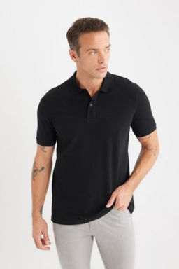 Regular Fit Basic Duz K?sa Kollu Pike Polo Tisort