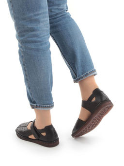 08-5008-1 BLACK Босоножки женские (натуральная кожа)