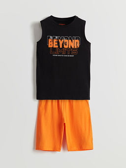 Bisiklet Yaka Erkek ?ocuk ?ortlu Pijama Tak?m?