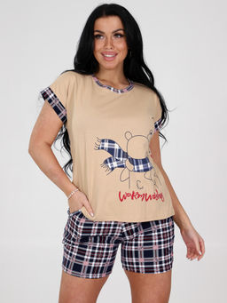 3101-ДК ДОМАШНИЙ КОСТЮМ (шорты) (Розовая/синяя клетка) - А-дина фото 4