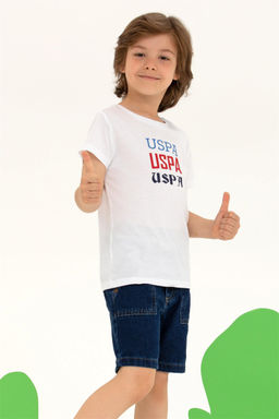 Детская белая футболка с круглым вырезом Неожиданная скидка в корзине