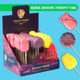 Цена за 36 шт. Карамель леденцовая "Цветы Botanical" на палочке, 30 г