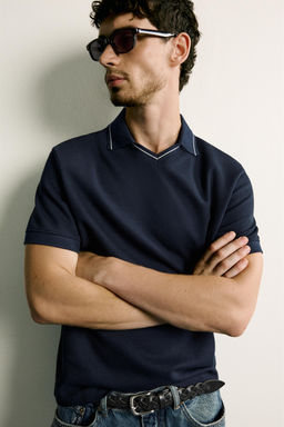 POLO REGULAR FIT CONTRASTE / Marino - Zara фото 6