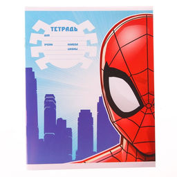 Цена за 20 шт. Тетрадь в линейку 12 листов, 4 вида МИКС, обложка мелованная бумага, Человек-паук - Marvel фото 3