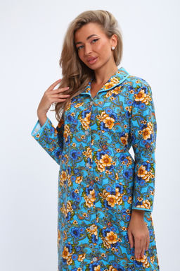 Халат женский из фланели Маша цветы