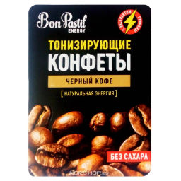 Тонизирующие конфеты Черный кофе Energy Bon Pastil, 12 г