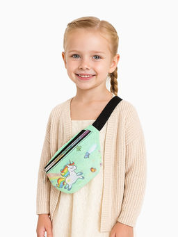 Сумка поясная детская на молнии «Выбражулька», зелёная