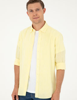 Sar_ Slim Fit Keten Kar___ml_ G_mlek