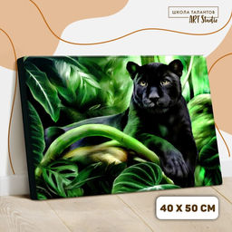 Картина по номерам на холсте с подрамником Пантера 40 50 см - Школа талантов фото 2