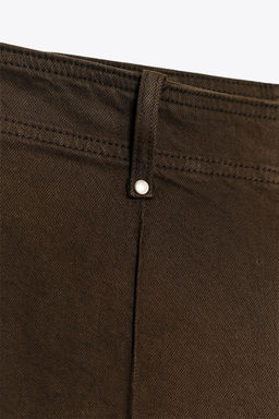 JEANS ZW COLLECTION TAILORED WIDE LEG TIRO ALTO / Chocolate - Zara фото 8